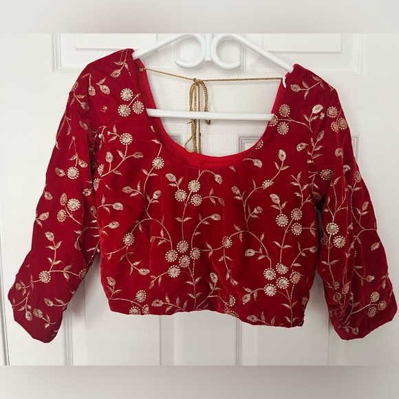 Red and Gold Lengha Choli size 40 - Picture 3 of 5